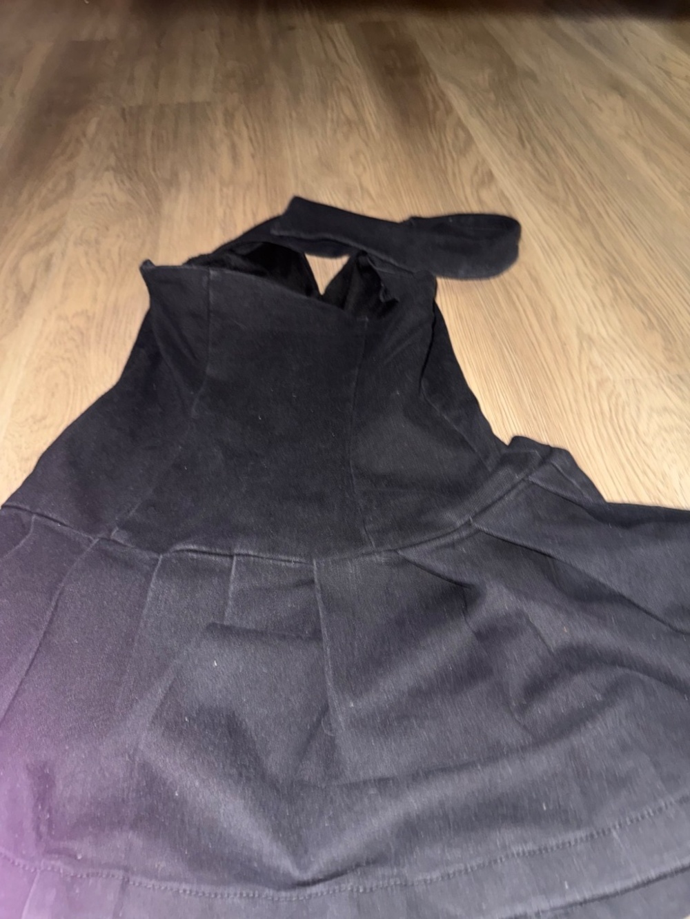 Lovefire Black Halter Mini Dress | Flowy Skater Style | Y2K Chic Whimsygoth - Picture 5 of 8